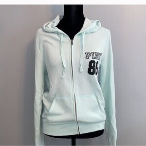 VS PINK Hoodie Jacket XS Victoria’s Secret zip-up sweat jacket mint green